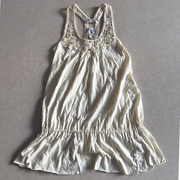 Free People Embroidered Cutaway Tank in Natural ASO Alex Russo - Picture 9 of 14